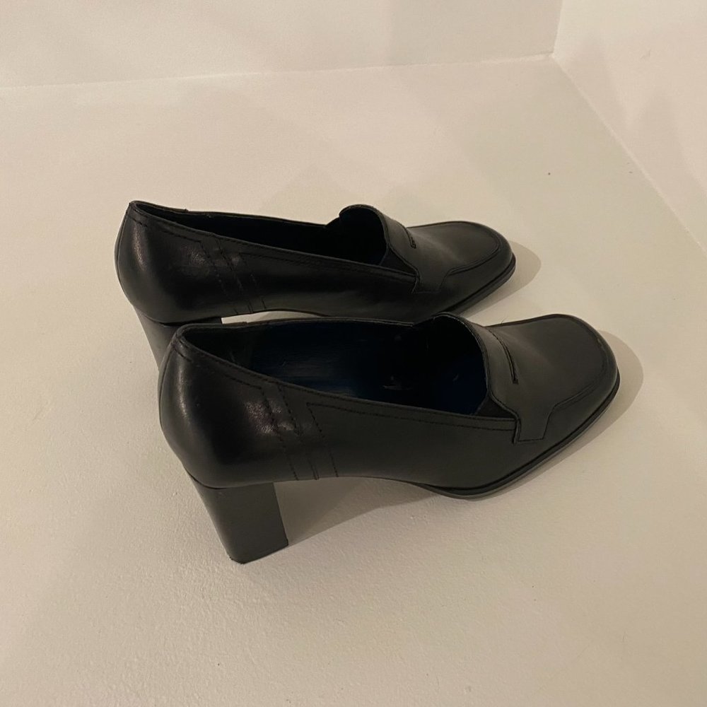 Liz Claiborne Black Milano Calf 3" Heel Shoe Size 8.5 - Picture 4 of 8